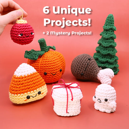 Seasonal Crochet Kit: Holiday Hooks - Fall Themed Learn to Crochet Kit