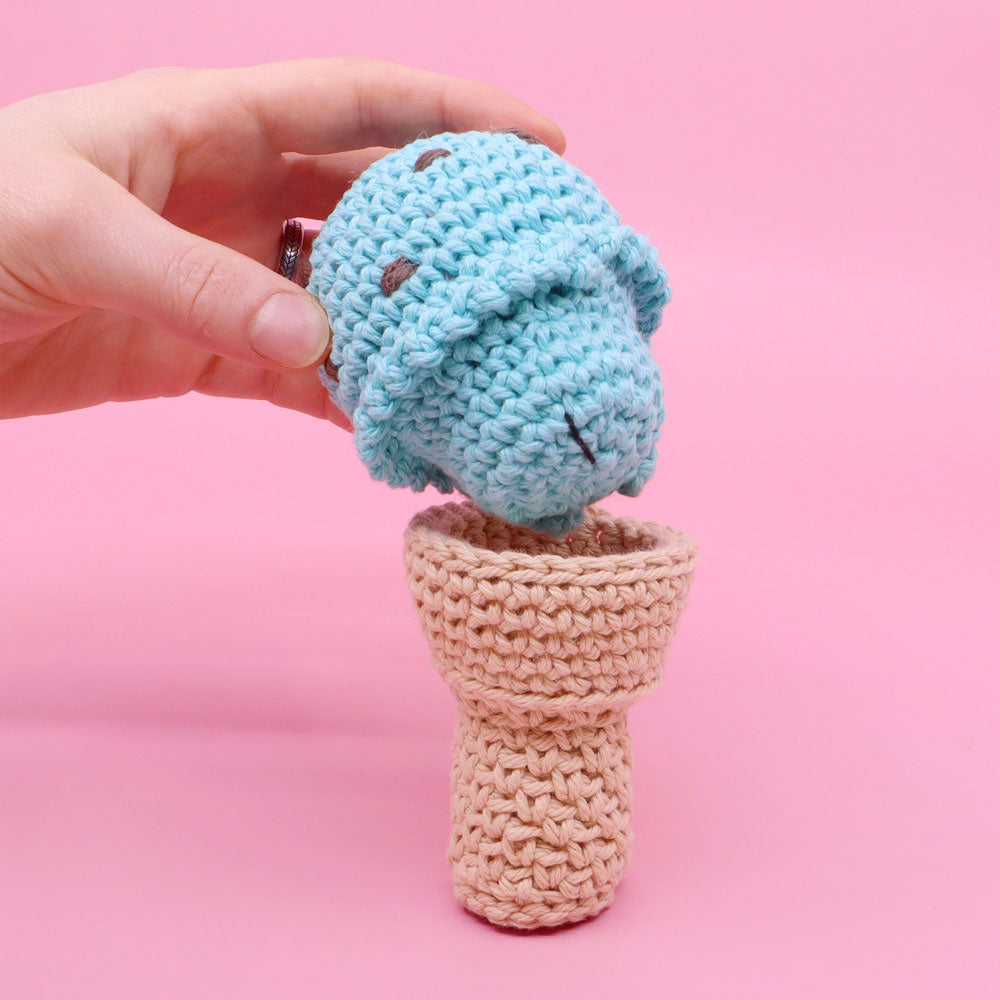 Ice Cream Buddy Amigurumi Crochet Pattern - Interactive Digital Pattern, Video Tutorial, and PDF