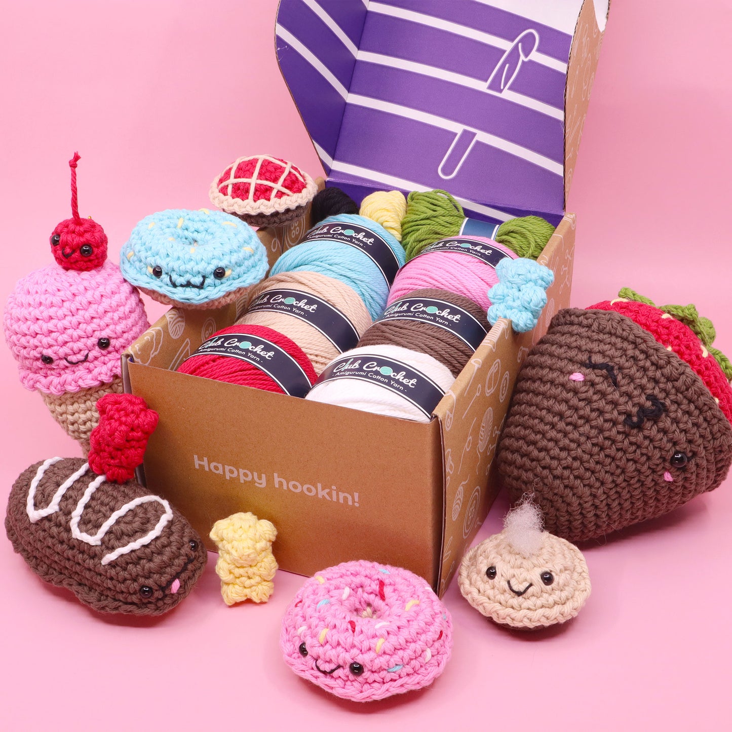 Seasonal Crochet Kit: Sweet Stitches - Candy Themed Learn to Crochet Kit