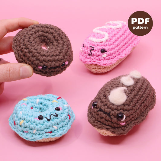 Donut Amigurumi Crochet Pattern Combo - Interactive Pattern, Video Tutorial, and PDF