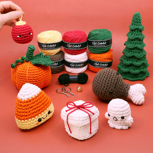 Seasonal Crochet Kit: Holiday Hooks - Fall Themed Learn to Crochet Kit