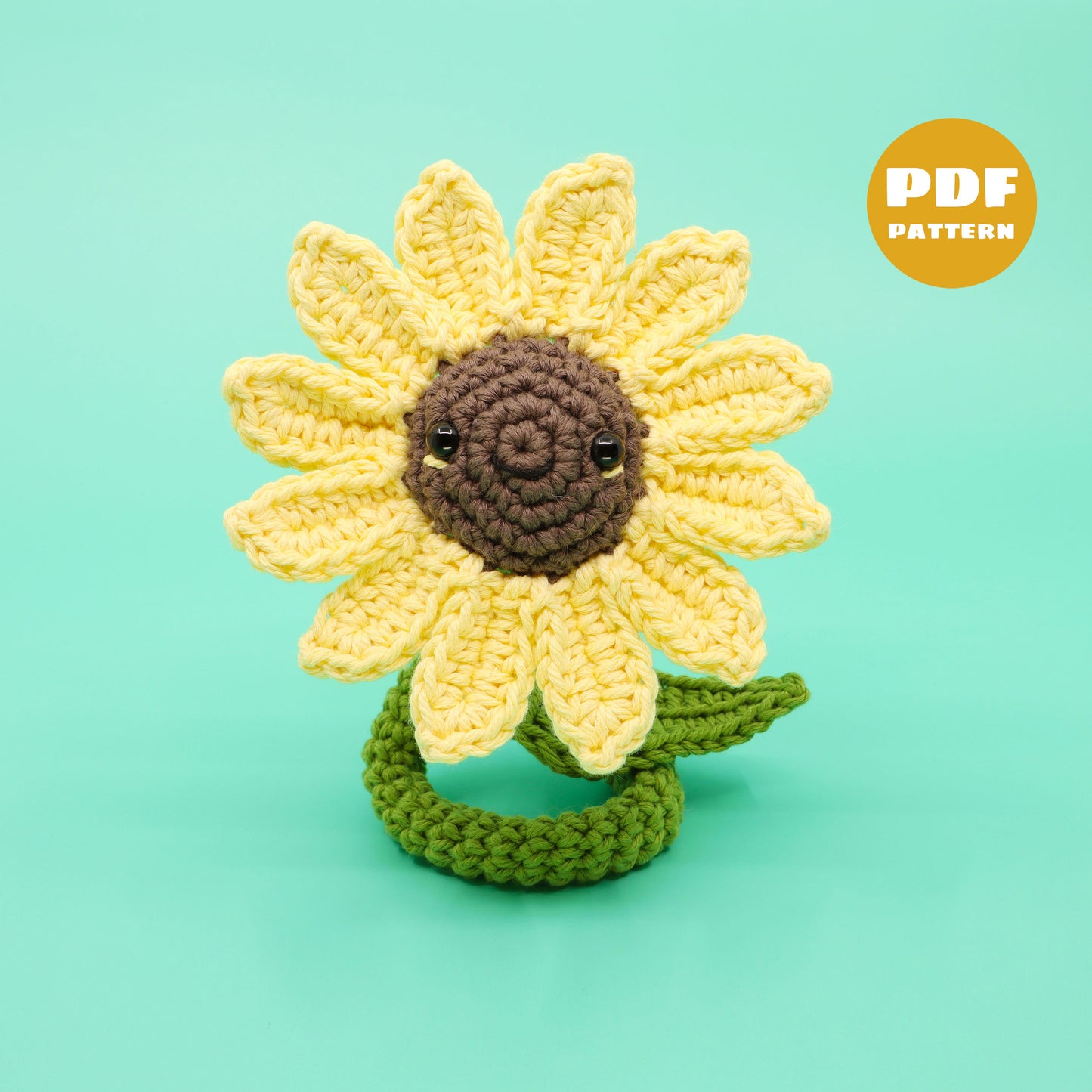 Sunflower Amigurumi Crochet Pattern - Interactive Digital Pattern, Video Tutorial, and PDF