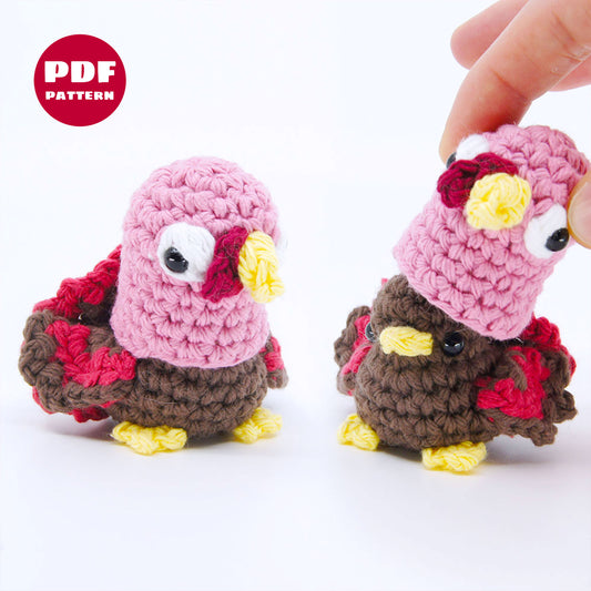 Turkey Birb Crochet Pattern - Thanksgiving PDF and Video Tutorial