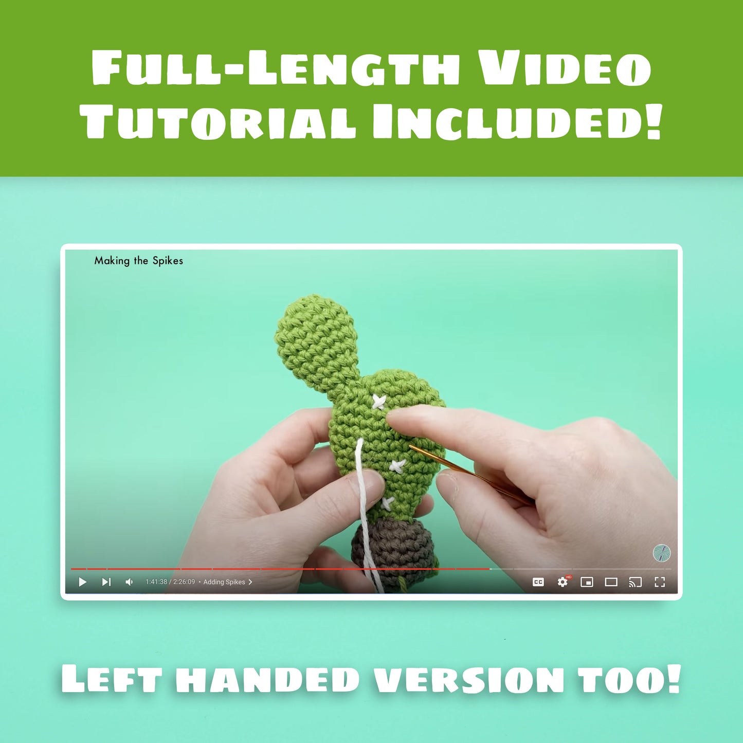 Flat Cactus Planter Amigurumi Crochet Pattern - Interactive Pattern, Video Tutorial, and PDF