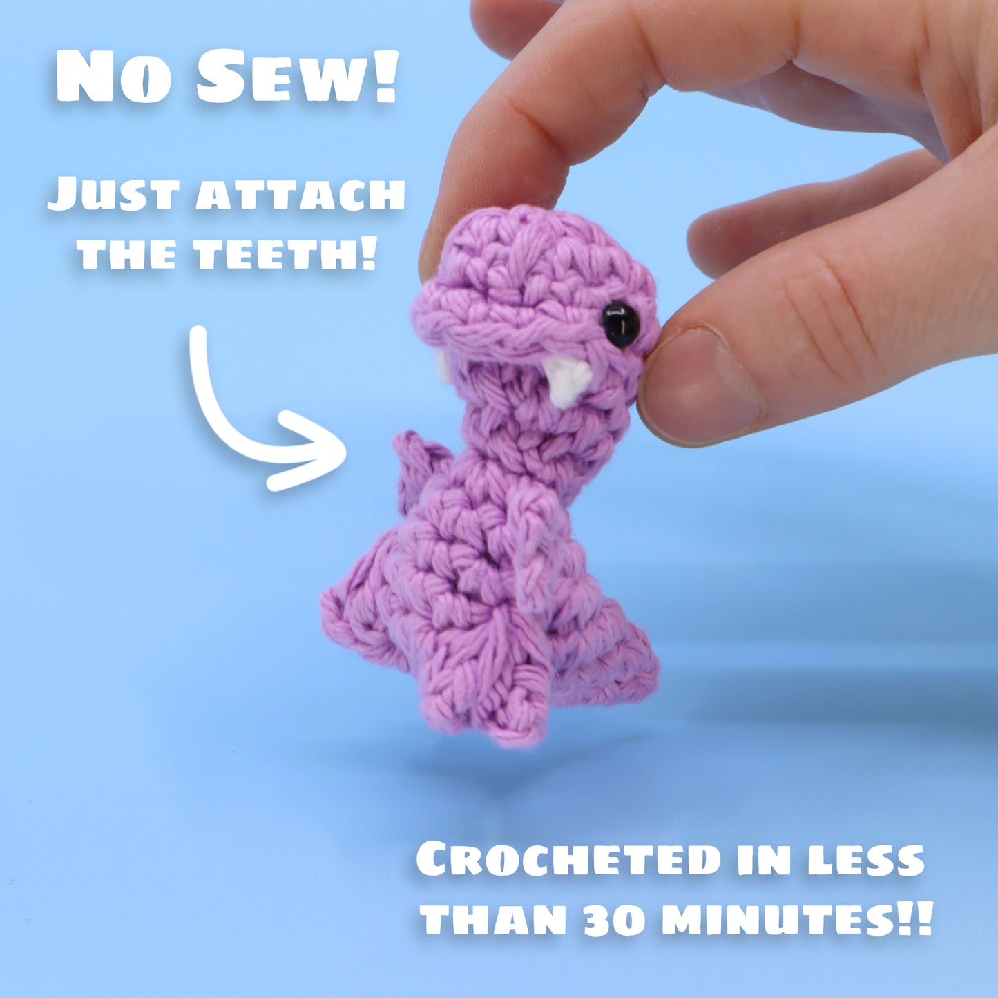 Crochet Raptor Pattern - Dinosaur Crocheting Tutorial - PDF and Video Step by Step Amigurumi Dino Pattern