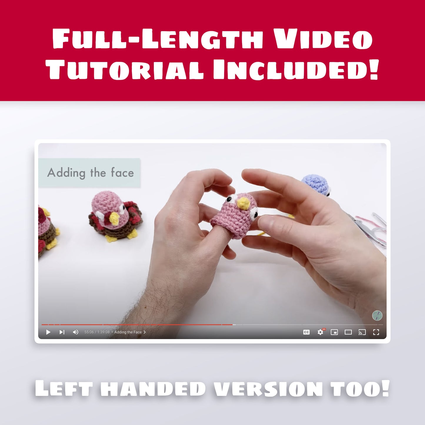 Turkey Birb Crochet Pattern - Thanksgiving PDF and Video Tutorial