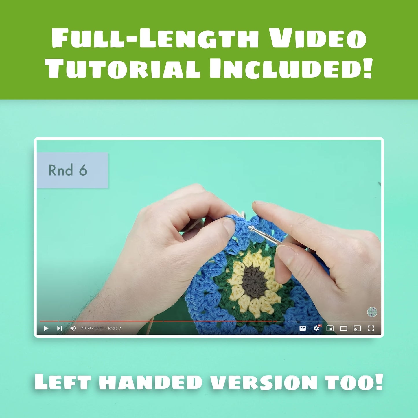 Flower Coasters, Pad, and Clock Crochet Pattern - Crocheted Clock Crocheting Tutorial - Interactive PDF and Video Pattern