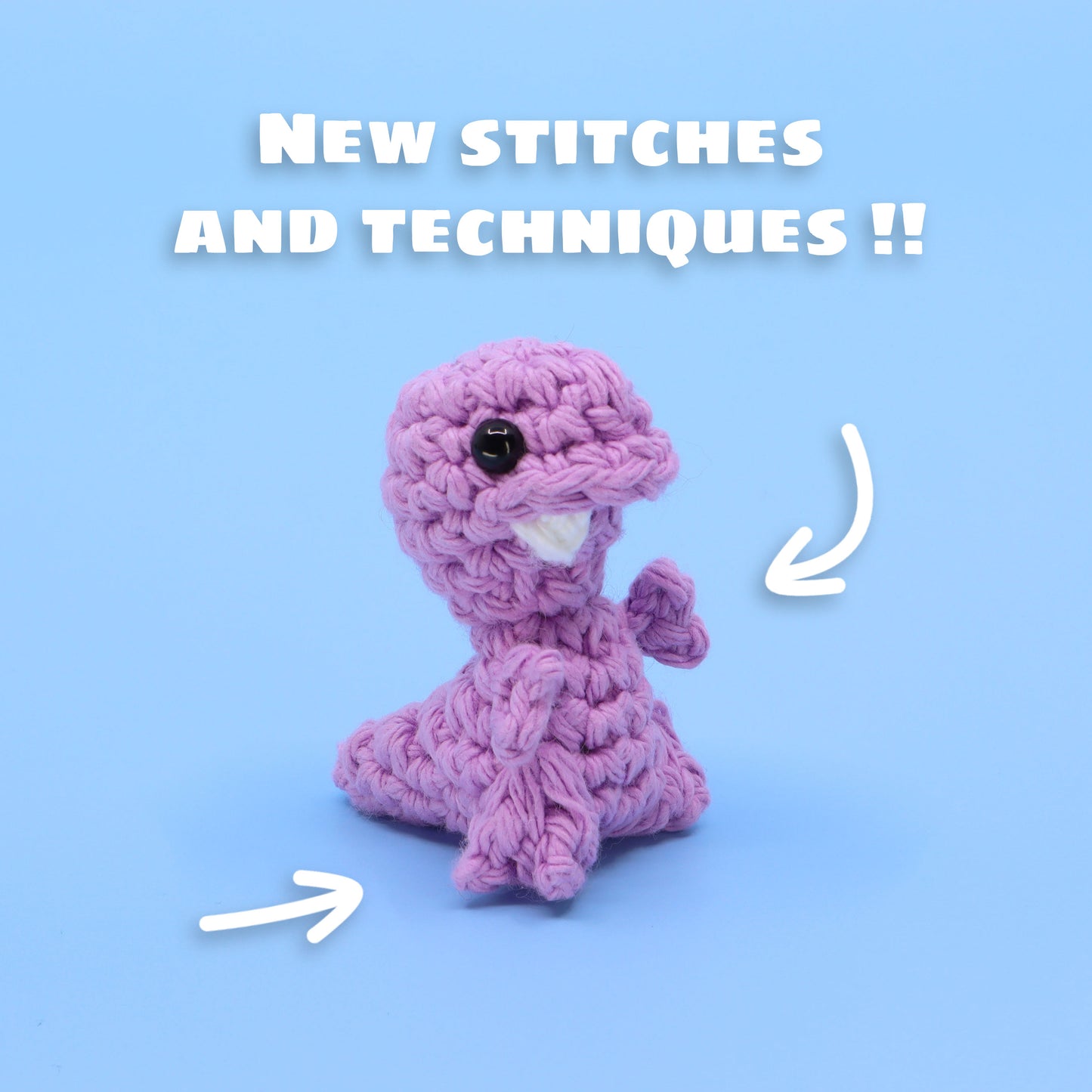 Crochet Raptor Pattern - Dinosaur Crocheting Tutorial - PDF and Video Step by Step Amigurumi Dino Pattern