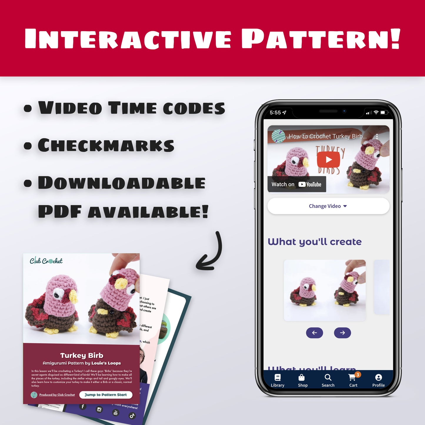 Turkey Birb Crochet Pattern - Thanksgiving PDF and Video Tutorial