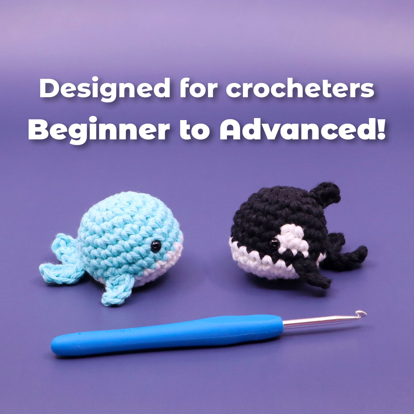 Mini Whale Crochet Pattern Bundle - 5+ Beginner to Advanced Amigurumi Whale Tutorials