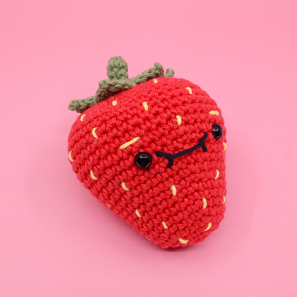 Giant Strawberry Beginner Amigurumi Crochet Kit