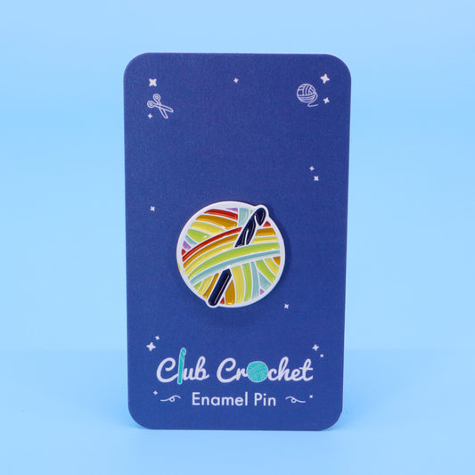 Club Crochet Rainbow Logo Pin