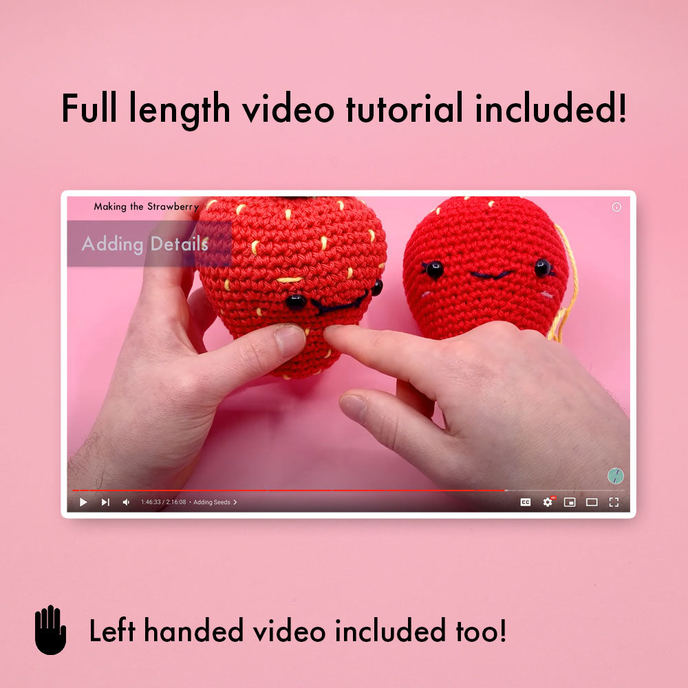 Giant Strawberry Beginner Amigurumi Crochet Kit