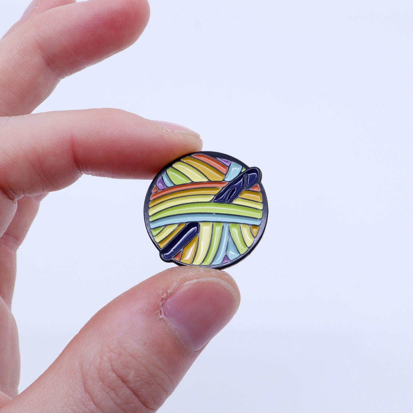 Club Crochet Rainbow Logo Pin